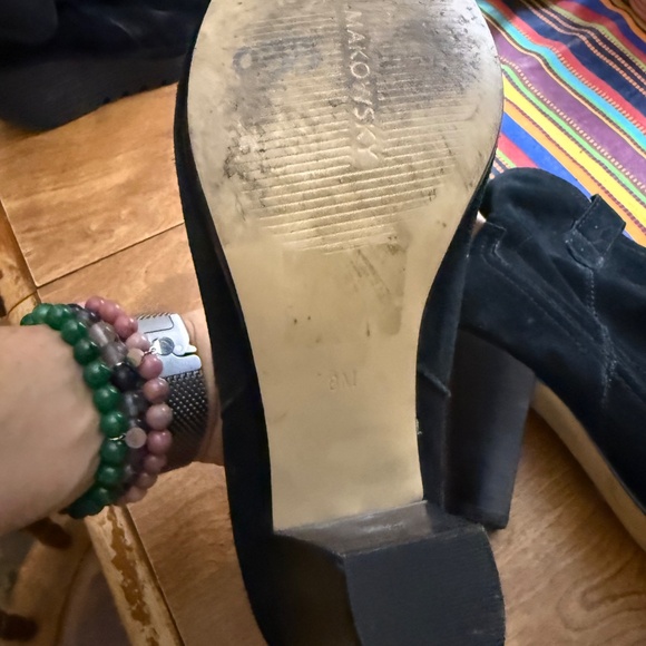 B. Makowsky Black Suede Boots | Pre-Owned | Size 8.5 - Picture 14 of 16